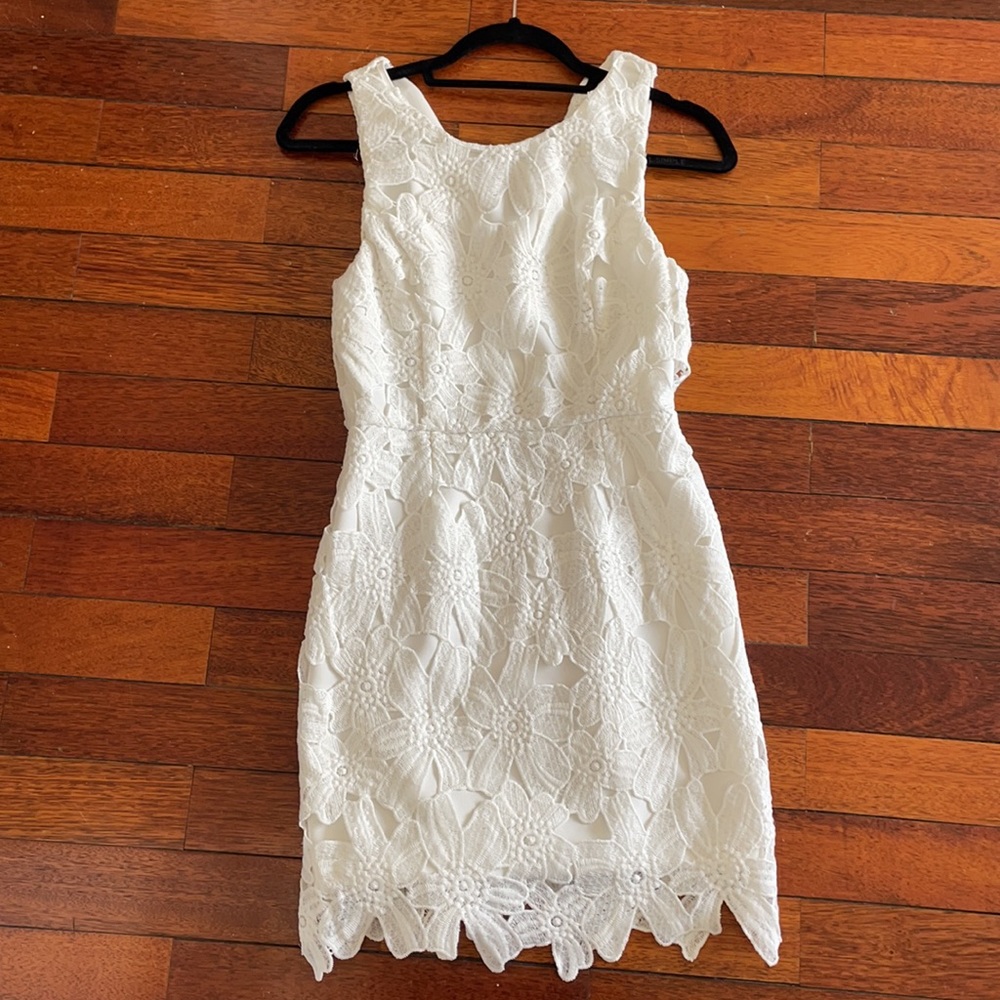 ASTR the Label white crochet floral dress